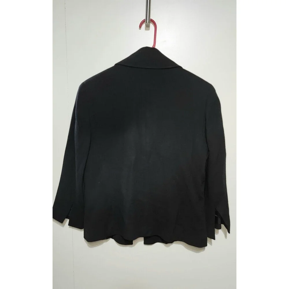 Vtg Neiman Marcus Black Blazer Womens Size 10 Snap Button Split Cuff Sleeves - Picture 3 of 12